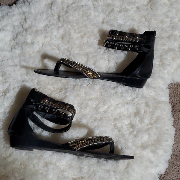 Bamboo beaded sandals size 10 - Picture 1 of 5